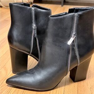 Black Leather Ankle Boots